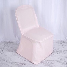 50 Blush POLYESTER BANQUET CHAIR COVERS Wholesale Wedding Party Decorations