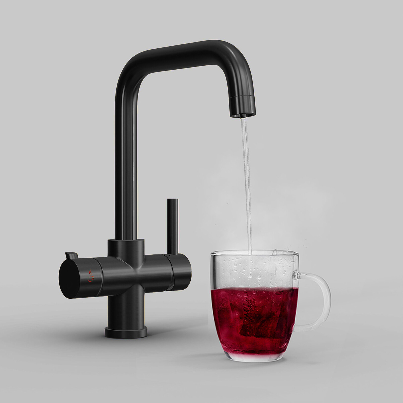 3 Way Matte Black Instant Boiling Water Tap Water Filter & Digital