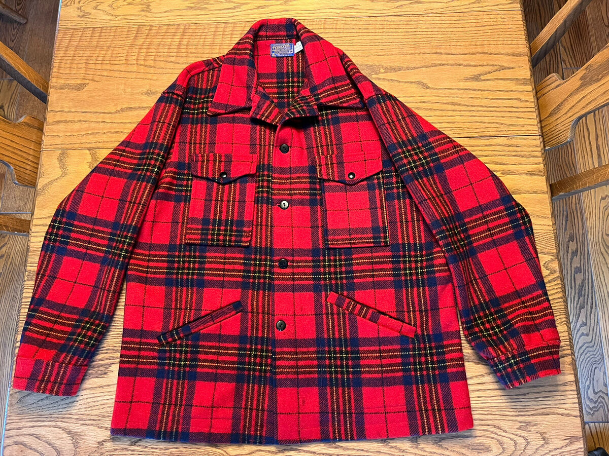 Vintage Pendleton Mackinaw Pure Virgin Wool Coat Jacket, Red Vintage Pendleton Mackinaw Pure Virgin Wool Coat Jacket, Red