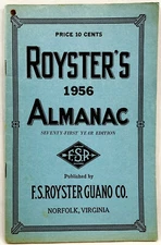 1956 Roysters Almanac Weather Forecast Agriculture Planting Moon Phases 11810