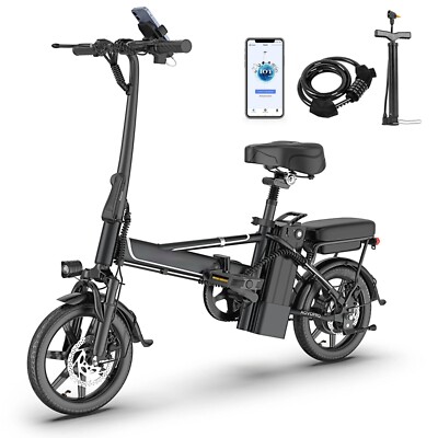 Ladped LP1 Black Electric Bike 500W 48V 14' Mini Ebike