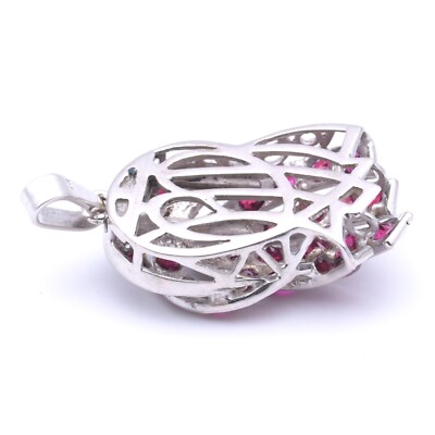 Siam Thailand Ruby Pendant With Taubenblutroten Rubies IN 18 CT