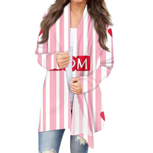 Women's Fashion Casual Printed Medium Length Cardigan Jacket Coat - Picture 2 of 36
