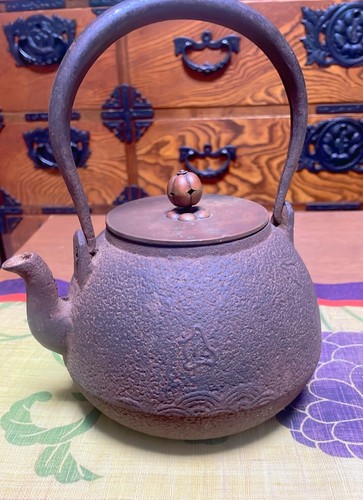 Japanese Teapot Tekki Tetsubin Kyusu Cast Iron Antique Japan Ryubundo - Picture 6 of 24
