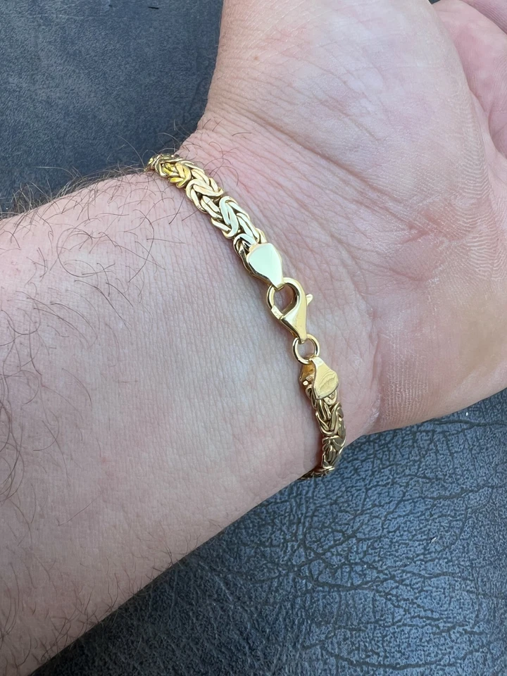 Men Presidential ID Bracelet 14k Gold Plated Silver Iced Black CZ Hip Hop - Image 4 of 4