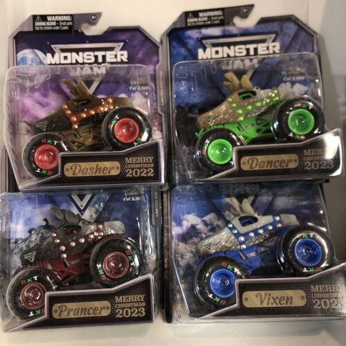 4 Santa Monster Jam Spin Master Limited Edition 1 Of 3000 ( 1:64) Christmas