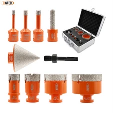 Diamond Core Drill Bit Kit Hole Saw Set 5/8-11 Thread Angle Grinder for Tile