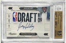 2009-10 Panini Prestige Jrue Holiday Auto Logo Patch RC/124 BGS 9.5 w/10 Auto