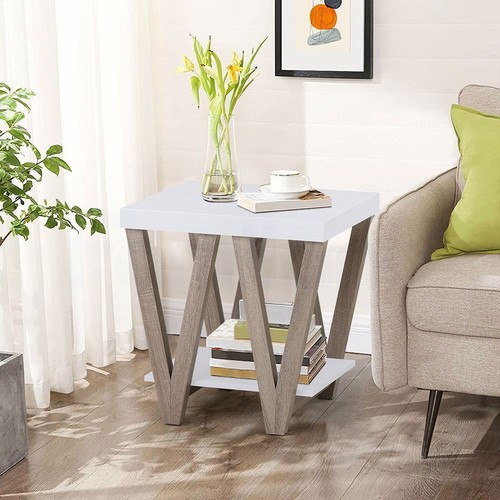 Familand Side End Table Night Stand Nesting Bedside Tables Storage Shelve Wooden - Picture 9 of 9