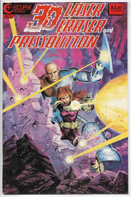 3-D Laser Eraser and Pressbutton #1 Eclipse Comics Henry Collins 1986 FN/VFN