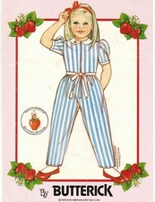 Vtg 1982 Child Toddler Strawberry Shortcake Semi Fit Jumpsuit Sew Pattern 2-4