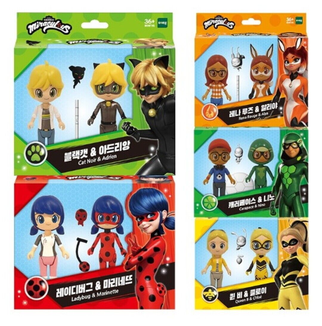 Miraculous Ladybug ] Action Figure Doll 5 Character Set Toy + GIFT + DHL