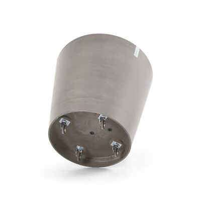 Ecopots Amsterdam Recycled-Based Composite Planter w/ Wheels, Taupe, 23.5 