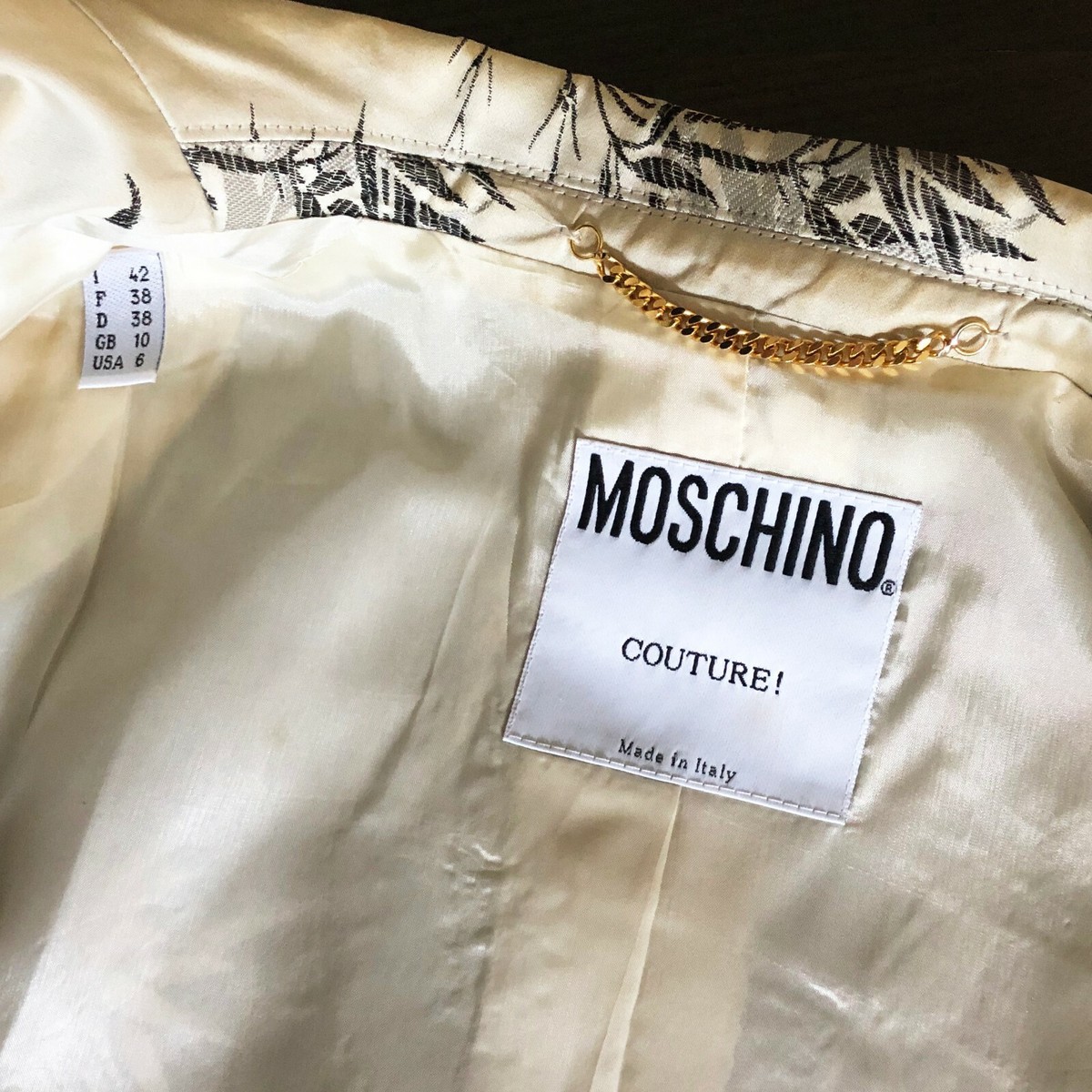MOSCHINO COUTURE! blazer w/ Love is all there is  Now is
