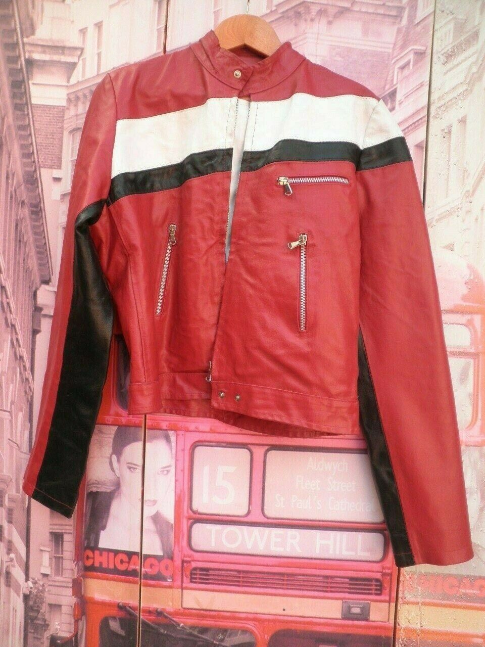 CHUPA CUERO ROCKER VINTAGE CHAQUETA PIEL MOTERO BIKER TRUCKER RIDERS CAZADORA M