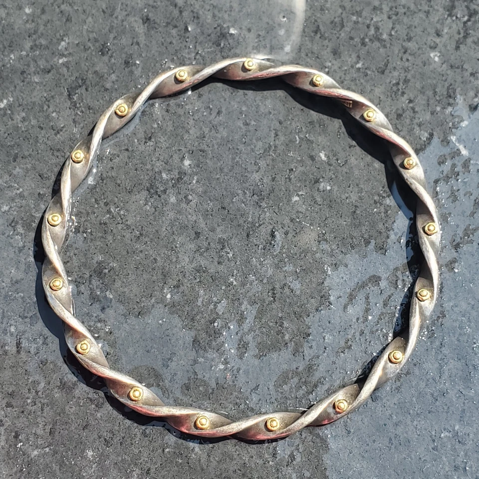 Gurhan браслет браслет из чистого серебра 24k золото твист полночь 7,75» внутри - Изображение 2 из 4