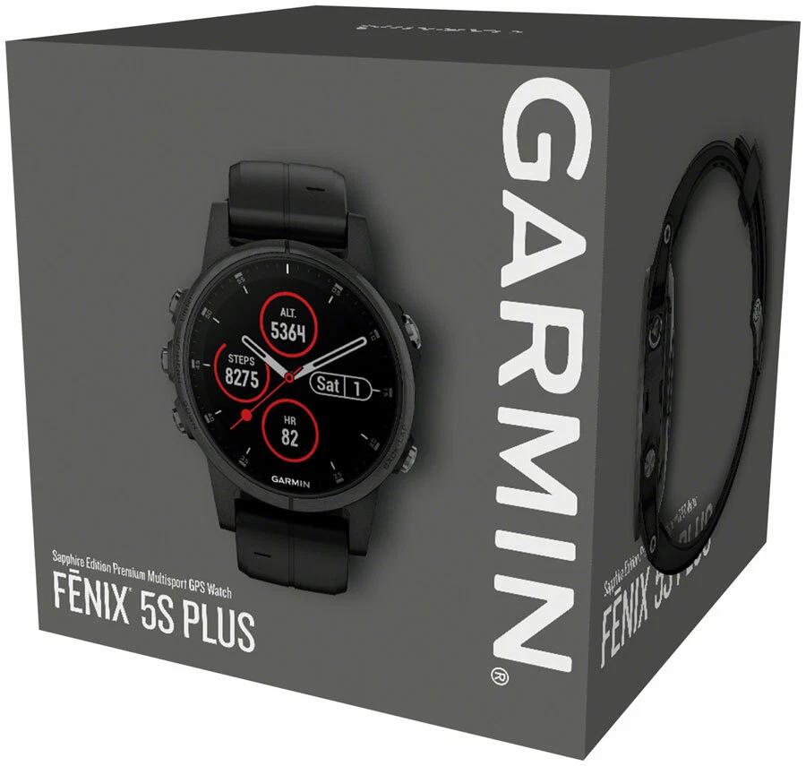 Montre multisports Garmin fenix 5X gris saphir avec bracelet noir