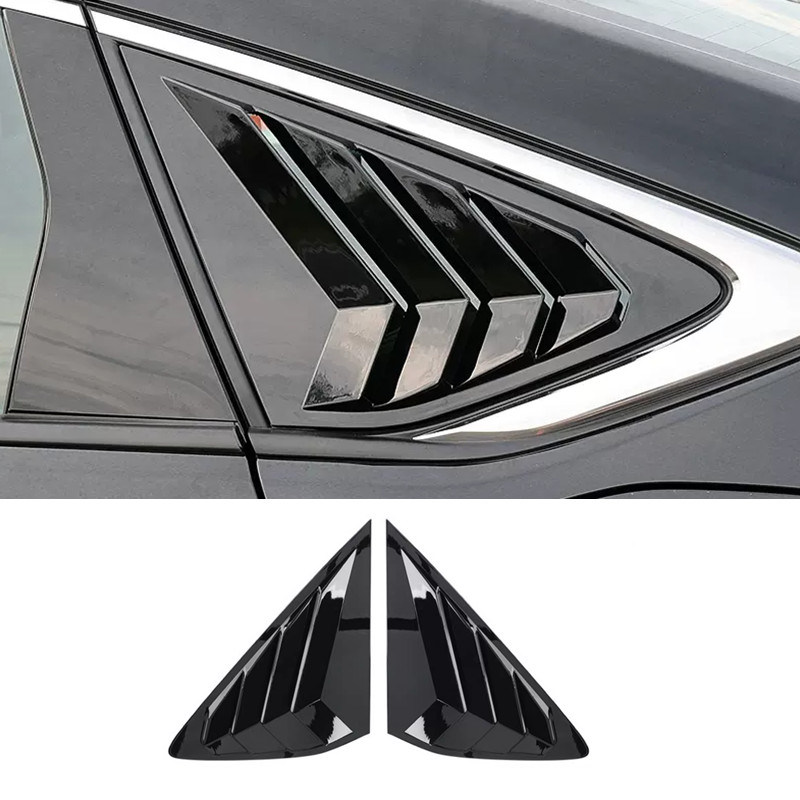 For Honda Accord 2023 2024 Bright Black ABS Window Louvers Rear Vent Cover Trim
