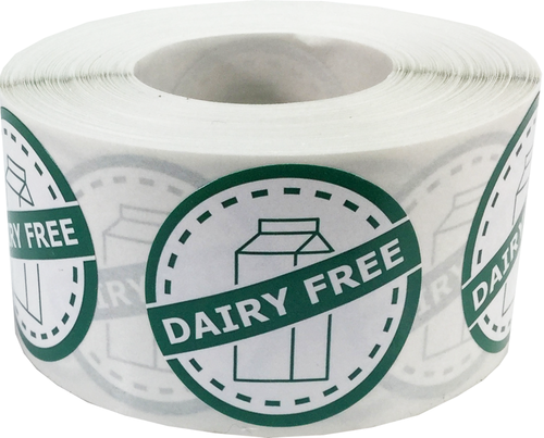 Dairy Free Food Labels - 500 Count 0.75 Inch Round Circle Stickers For Food Rotation