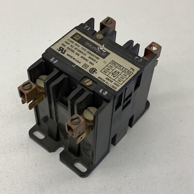 Square D 8910 DPA42V14S2 Definite Purpose Contactor 40A 600V 2-Pole, 24V Coil