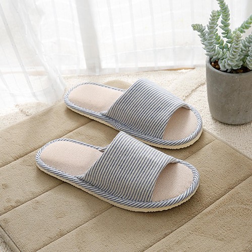 Soft Shoes Slippers Home Floral Soft Couple House Indoor Floor Non-slip Linen - Picture 6 of 17