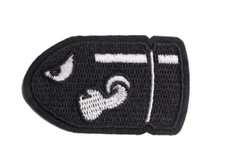 SUPER MARIO BROS - NINTENDO - BULLET BILL - EMBROIDERED IRON-ON PATCH