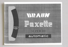 Braun Paxette Super III Camera Instruction Manual Reprint