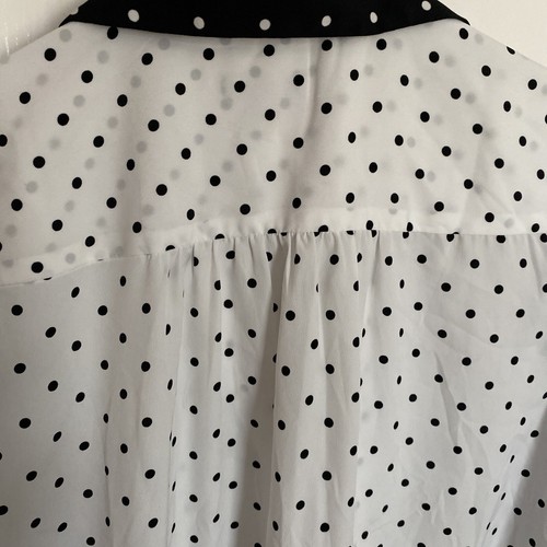 Camicia Ann Taylor donna taglia S manica lunga nera bianca a pois - Foto 5 di 7