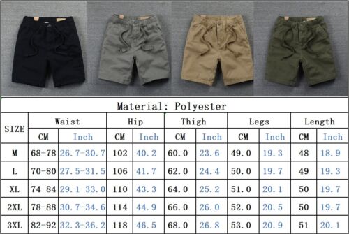 New Drawstring Chino Shorts Mens Cargo Combat Work Elasticated Waist Half Pants - Picture 2 of 28