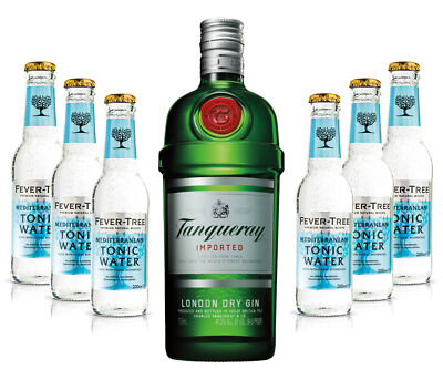 Gin Tonic Set - Tanqueray London Dry Gin 0,7l 700ml (47,3% Vol) + 6x Fever Tree