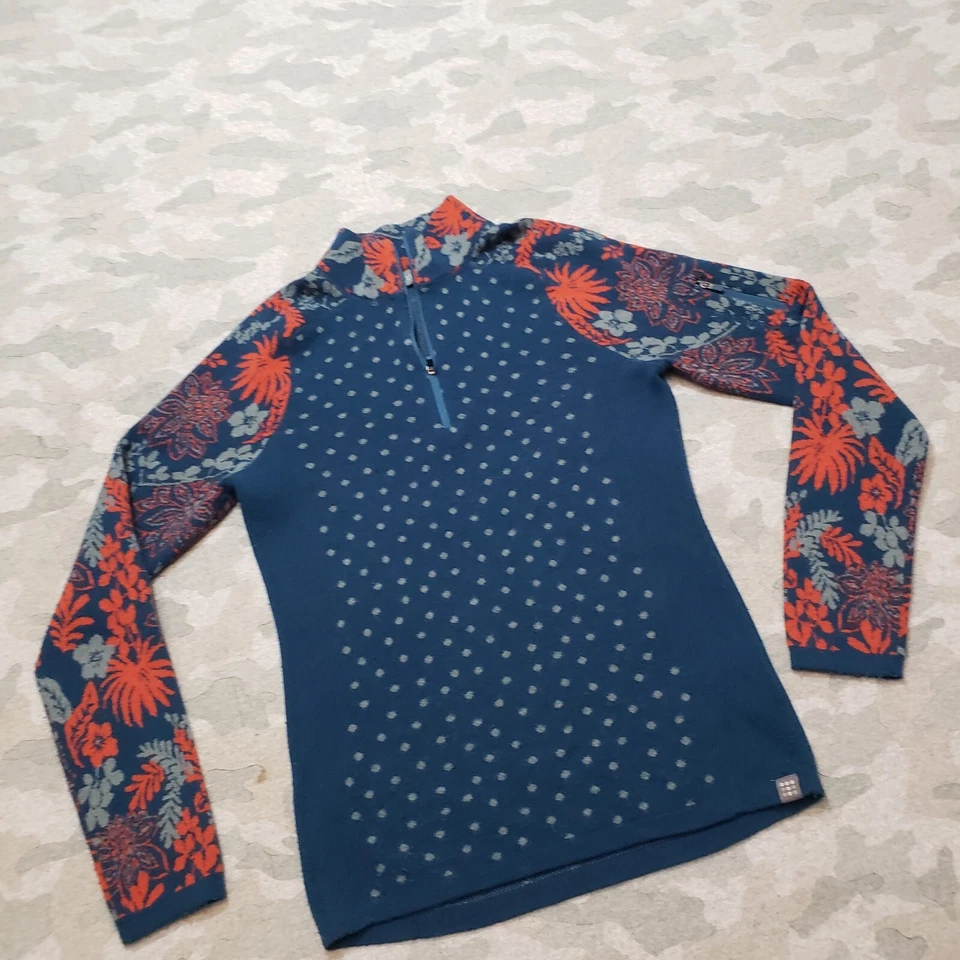 Sudadera Title Nine para mujer XS azul 1/4 cremallera mezcla de lana manga larga Foto 2 de 4