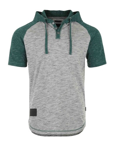 ZIMEGO Herren Henley mit Kapuze Kurzarm | Activewear, Freizeit Athleisure - Bild 53 von 55