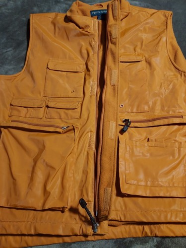 Rustic River Polyurethane Shell Fleece Lined Vest Orange Mens XL Fishing Travel - Picture 9 of 11