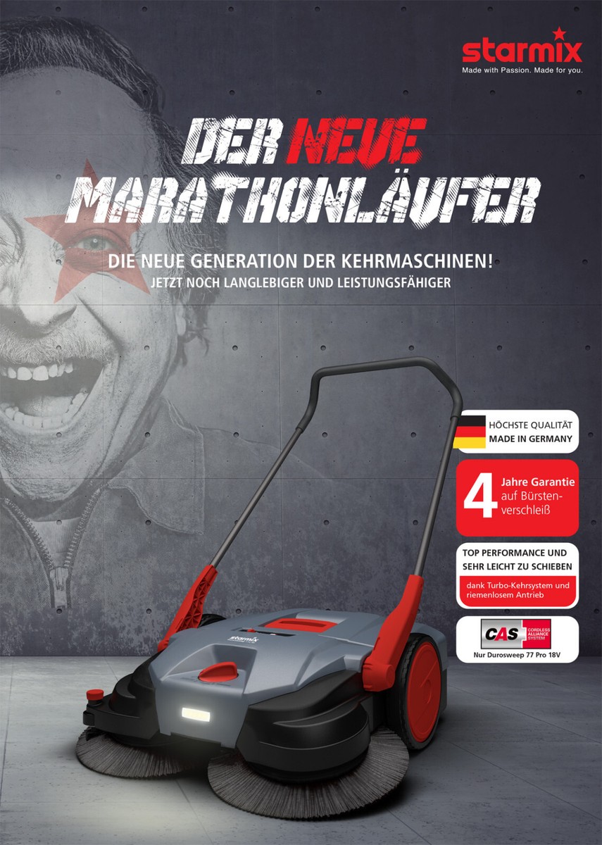 starmix DuroSweep 77 Pro CAS Akku-Kehrmaschine incl. Akku und  