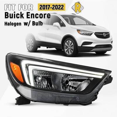 For 2017-2022 Buick Encore Halogen Headlight w/LED DRL w/Bulb Passenger Side