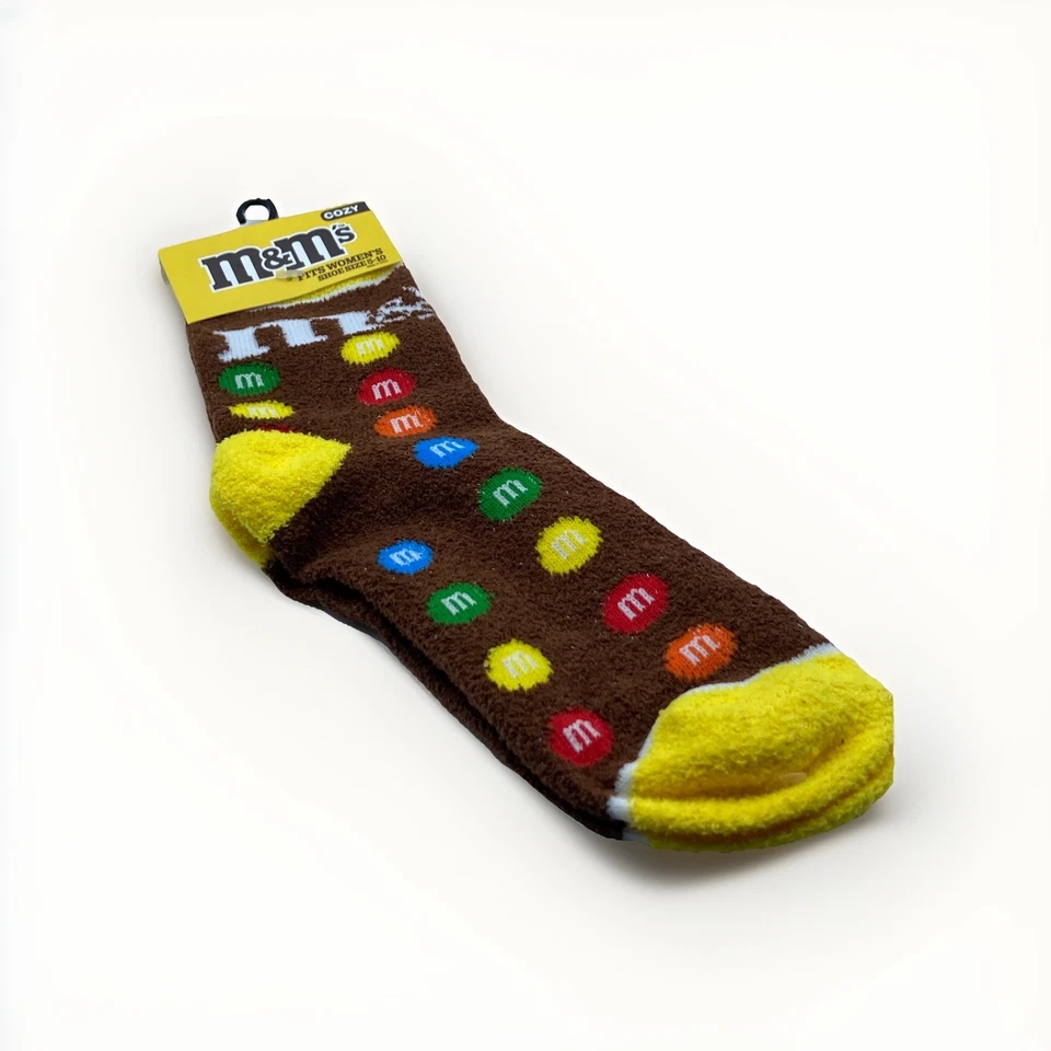 NOVELTY M&M’S FUN 图形 COZY CREW LENTH SOCKS。 — 第 2/3 张图片