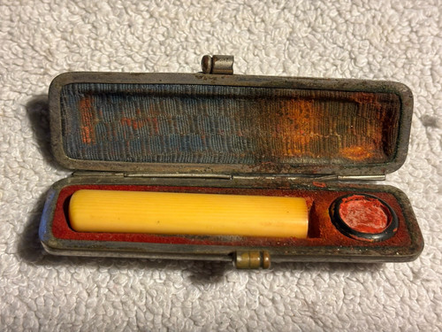 Antique Chinese Celluloid Chop Seal Original Box - Picture 1 of 3