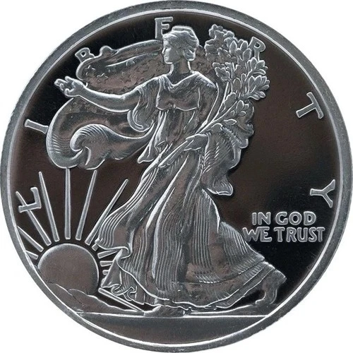 1 oz .999 Fine Silver Round Walking Liberty Design