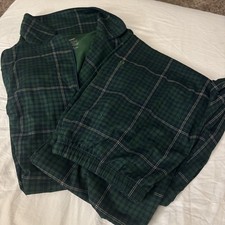 Tommy John Long Sleeve Plaid Pajama Set Size Medium NWT Green