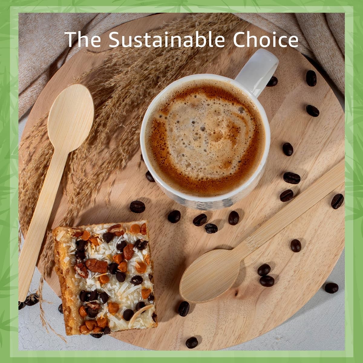 Ibambo 100 Bamboo Spoons Set - Eco Friendly Cutlery 500 Biodegradable Spoons ...