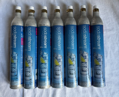 Pack Of 7 Empty SodaStream 60L CO2 Cylinder Replacement Canisters Soda Stream