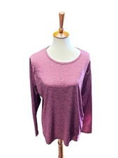 NEW Real Essentials Athletic Longsleeve Mens Shirt, XLarge, Red Comfy Wicking