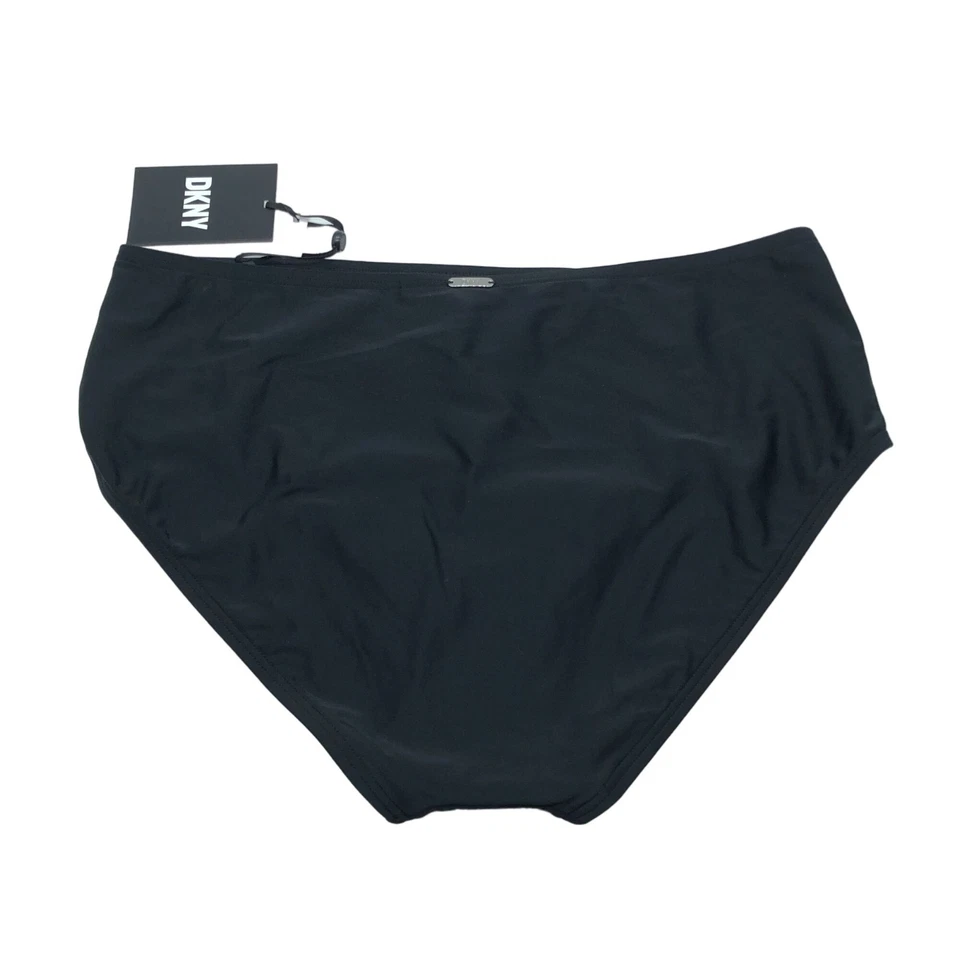 DKNY Black Bikini Bottoms High Rise 4-Way Stretch UPF 50+ Protection Size L - Image 4 of 4