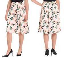 Ted Baker Women's Floral Ruffle Skirt Pink Multicolor Sz Med Lined Pull On NWT