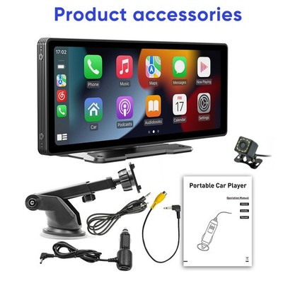 1x CarPlay Autoradio Drahtloses 10.26 Zoll Tragbares Auto