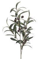 KüNstlicher Olivenzweig Mit 4 Zweigen H. 75Cm GrüN Braun Emerald Kunstblumen