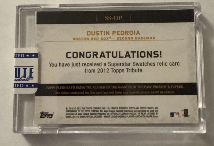 达斯汀·佩德罗亚 2012 Topps 致敬超级巨星激光表演球衣折射器 /99 罕见 — 第 2/4 张图片