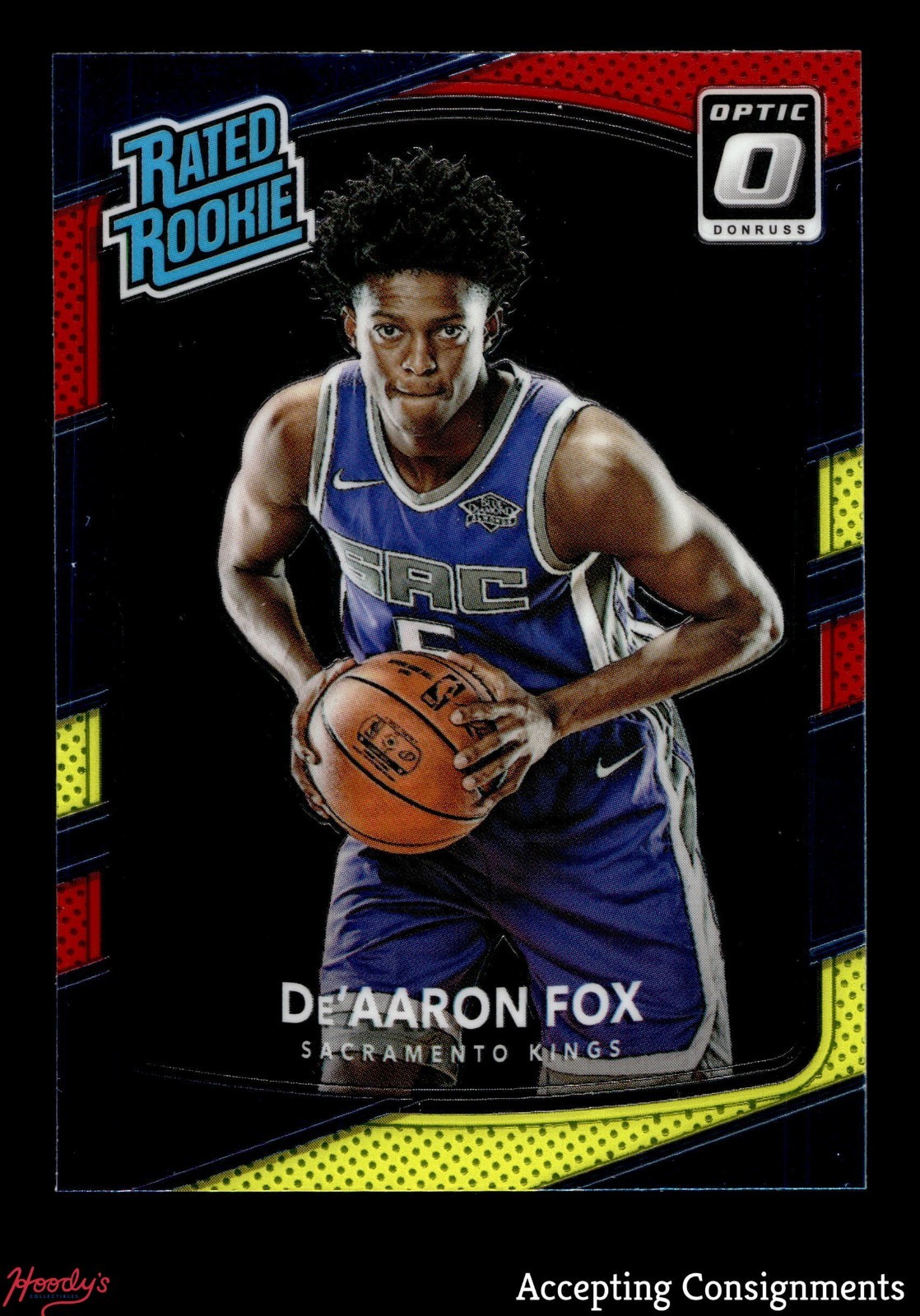 2017-18 Donruss Optic Mega Box Rated Rookie Red Yellow #196 De'Aaron Fox RC