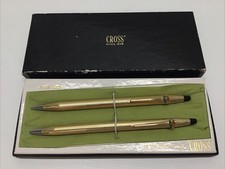 Vintage Cross 12K GF Pen Pencil Set In Original Box AMOCO OIL