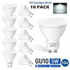 🔥10 Pack GU10 LED Bulbs 5W Cool Daylight White 6500K spotlight 120° ECO 5W UK